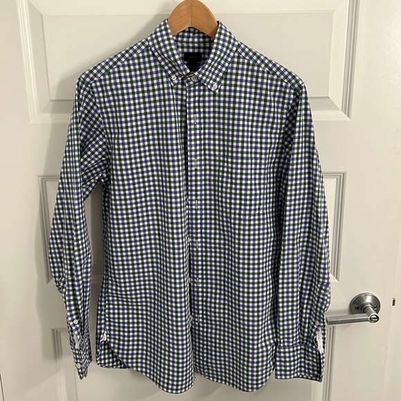 J. Crew Men’s Long Sleeve Button Down Gingham Shirt - Picture 1 of 3